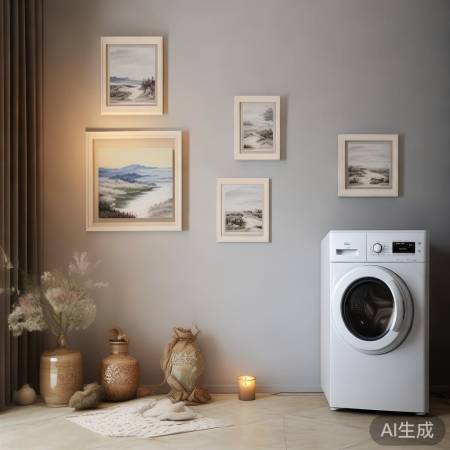 洗衣机旁添温馨装饰