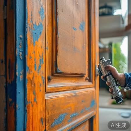 “通辽喷漆，焕新防盗门”