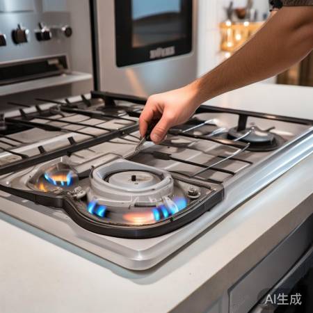 安装底座，检查燃气灶