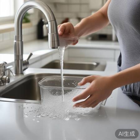 慢慢加水，防溅水