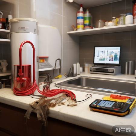 损坏红色管，更换新配件