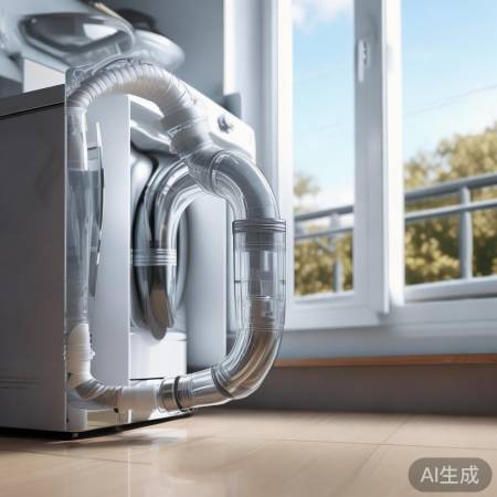 洗衣机上方排水管，防积水。