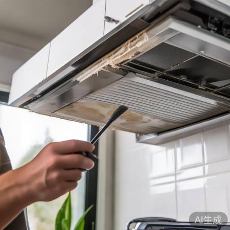 清洁抽油烟机通风口