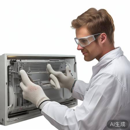 拆卸空调面板，清洗管道