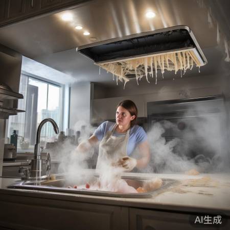 油烟机吸力减弱，滤网清理。