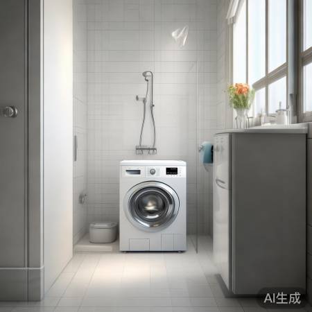 浴室外洗衣机，留通道方便。