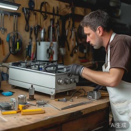 检查燃气灶，更换零件