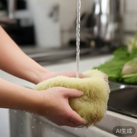 清洗长毛杏鲍菇，轻柔冲洗。