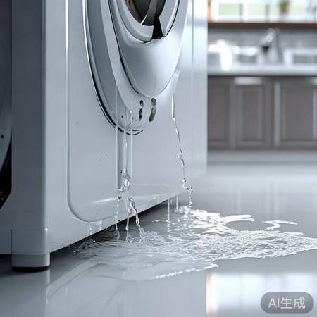 洗衣机底部水管破裂，需及时更换