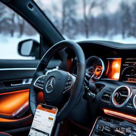 奔驰远程预热，车内温暖如春