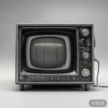 打开老式黑白电视显像管
