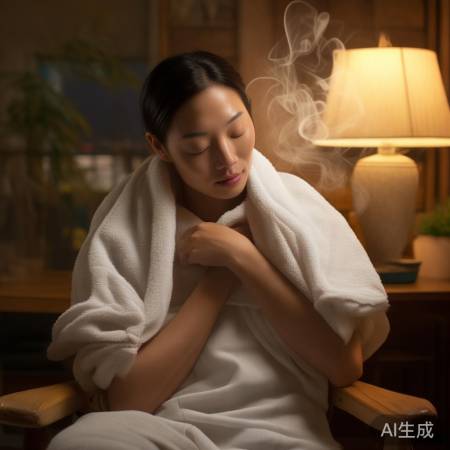 热敷肩膀，缓解疼痛