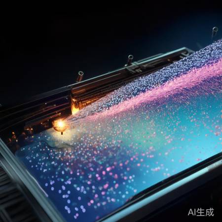 电子枪射击荧光粉，彩色光闪现