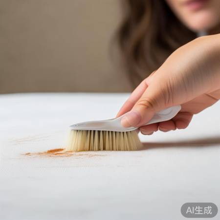 轻刷去污渍