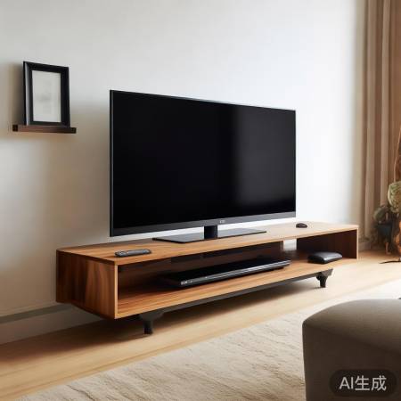 电视柜：适中高度，易清洁材质