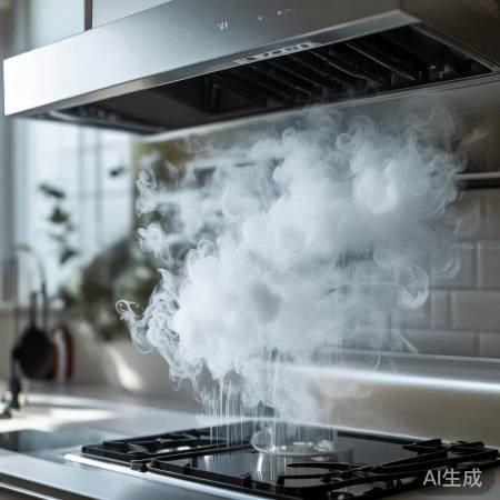 “油烟机吸力强劲，轻松吸走油烟