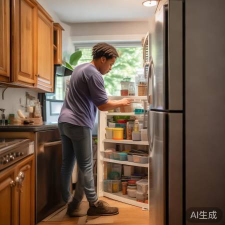 冰箱缝隙巧收纳