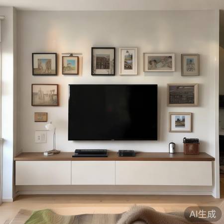 简洁电视墙，生活气息足