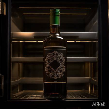 酱酒存酒瓶中间，瓶口朝上。