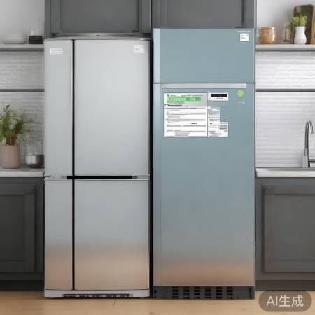 冰箱能效标识小，耗电低；变频省