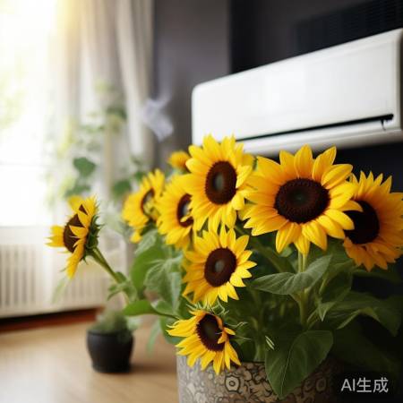 空调出风口种向日葵，夏日家居新